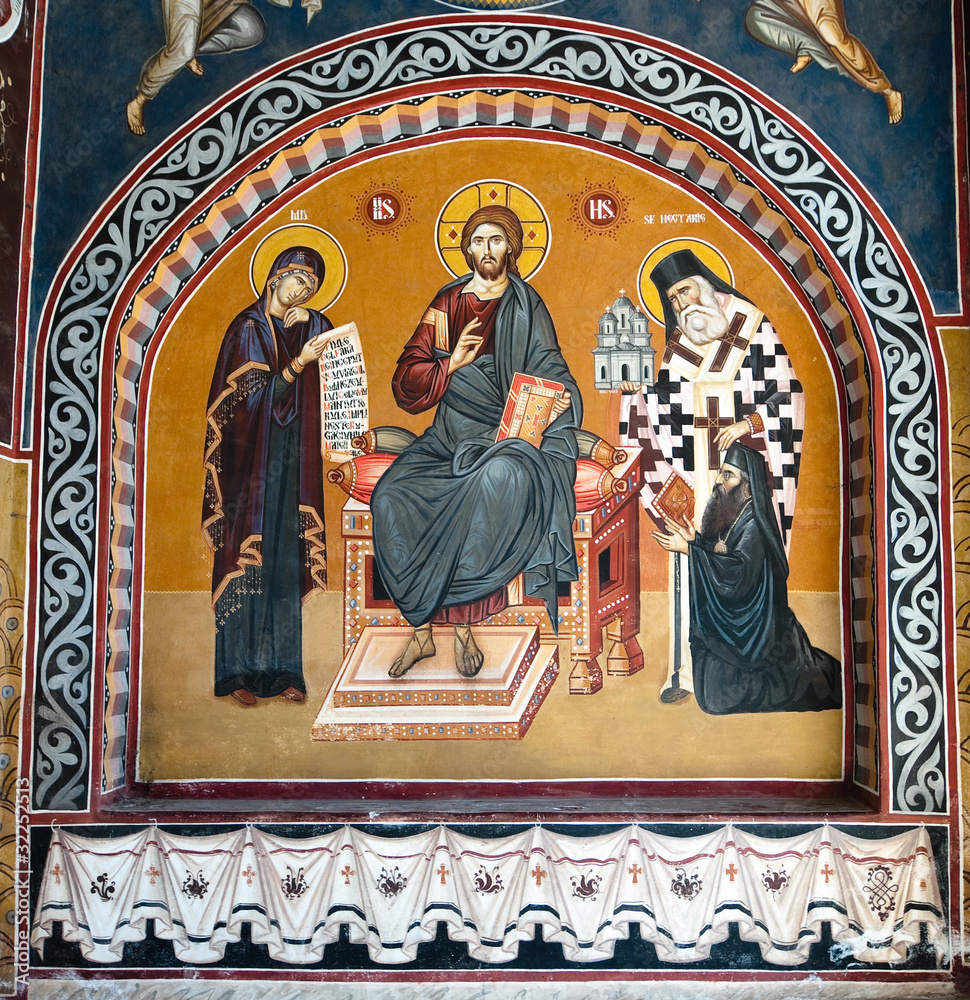 Fresco of Radu Voda Monastery In Bucharest, Romania