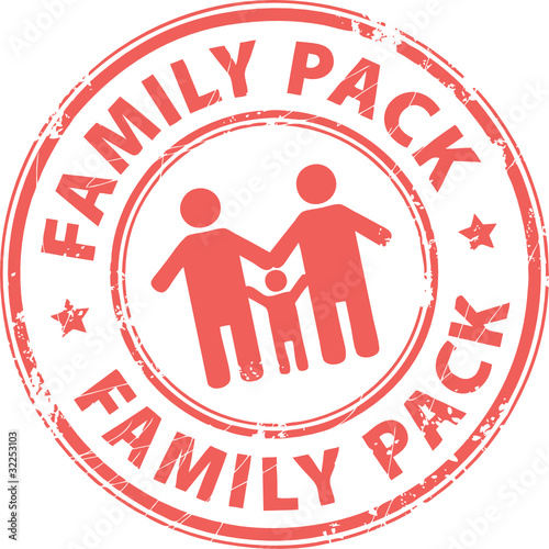 Stamp with the text Family Pack inside, vector illustration