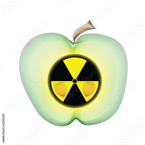 Radioactive apple. Abstract vector illustration