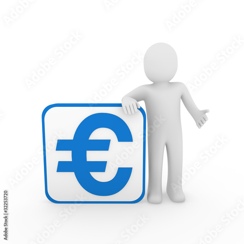 3d man euro blue cube