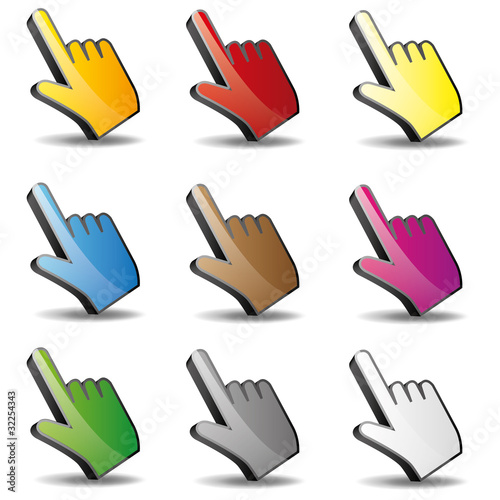 Computer Maus Computermaus Mauszeiger Cursor Hand Set 2