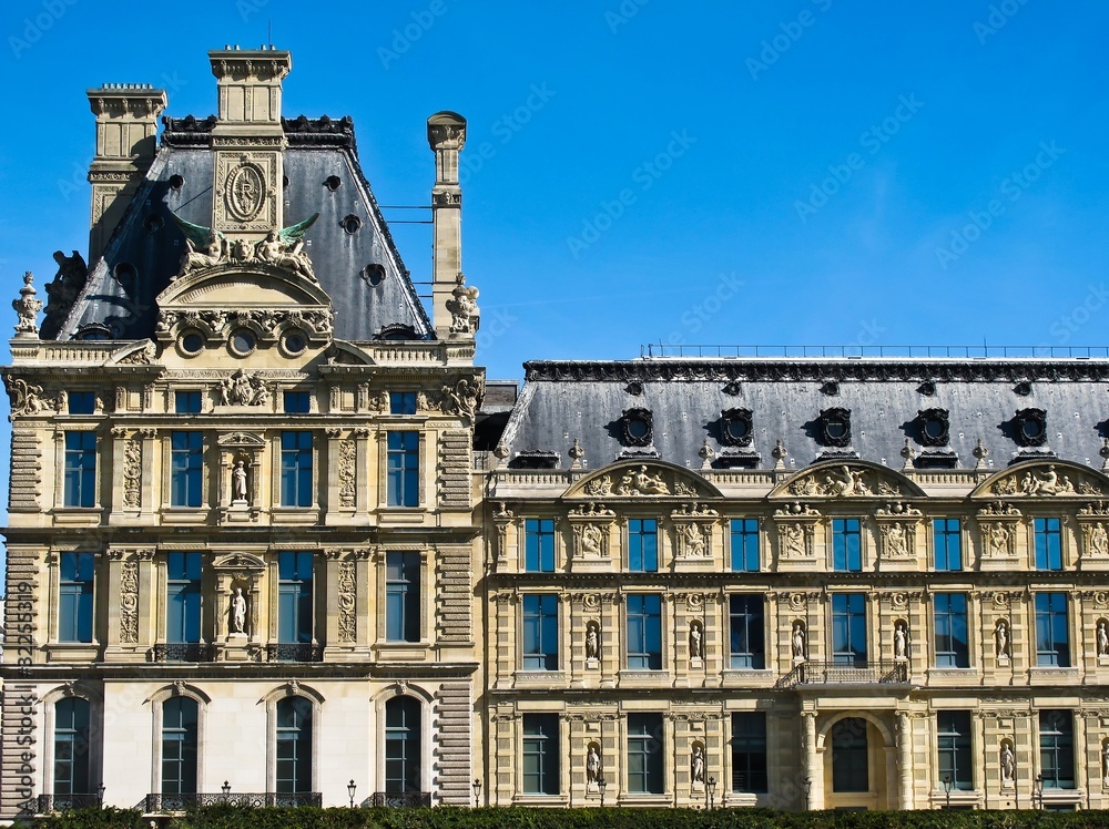 Beautiful view of Louvre palace in Paris