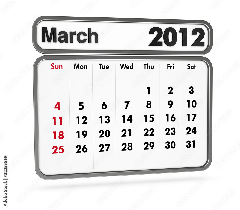 calendar 2012 - march month calendar 2012 - march month