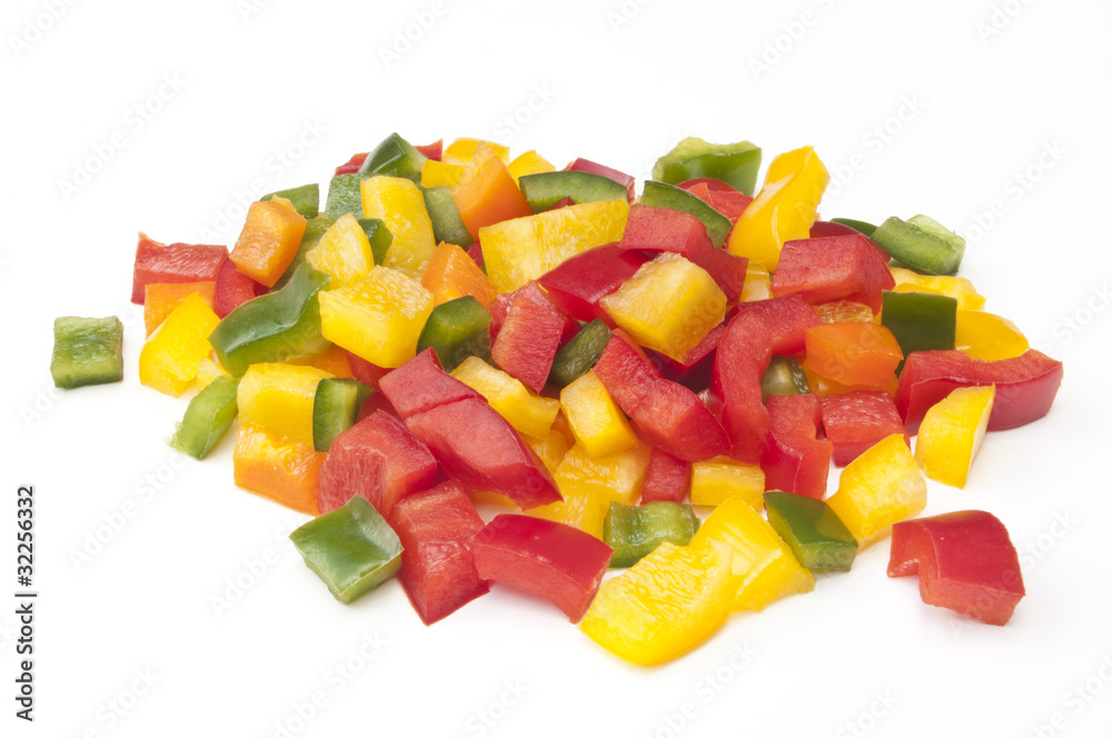 Coloured Peppers mixed & chopped up