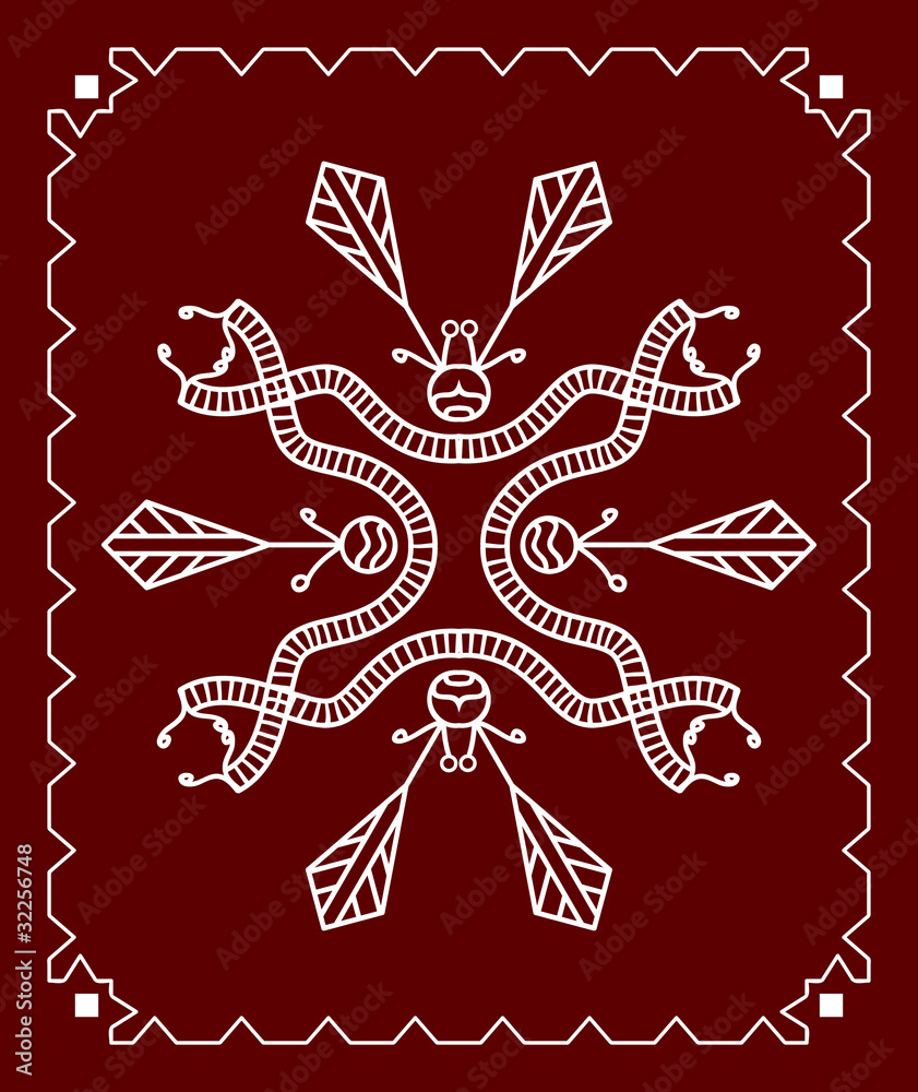 Fototapeta premium Folk, Tribal Designs, Motif, Wall Painting