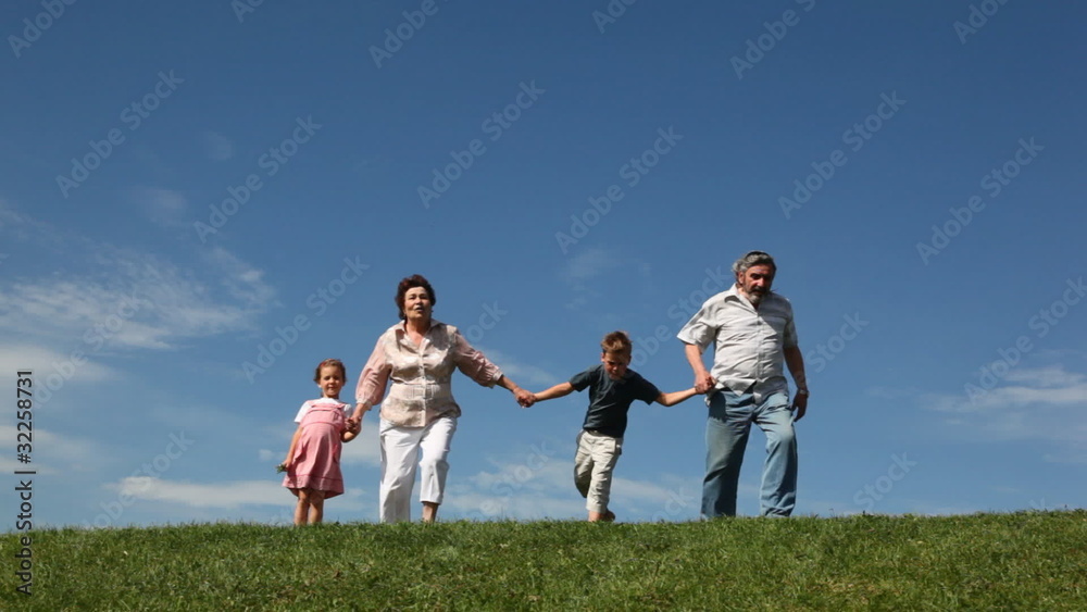 grandparents and grandchildren stand, then run away grandparents and grandchildren stand, then run away