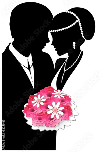 Sposi Coppia Matrimonio-Weddings Married Couple-Vector