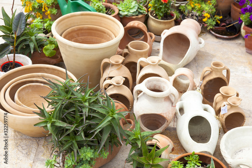 pottery in a italian market