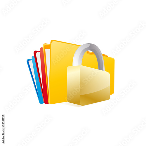 vecteur, cadenas et documents