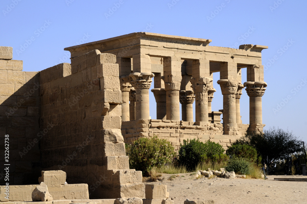 Temple to Isis, Horus and Osiris on Philae Island in Egypt