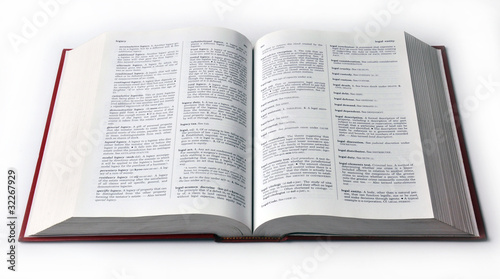 Obraz na płótnie Open dictionary book isolated on white background.