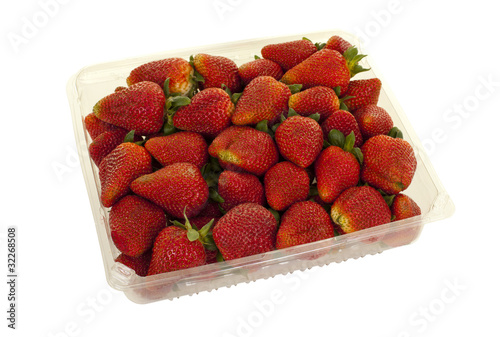 Strawberries in Plastic Can