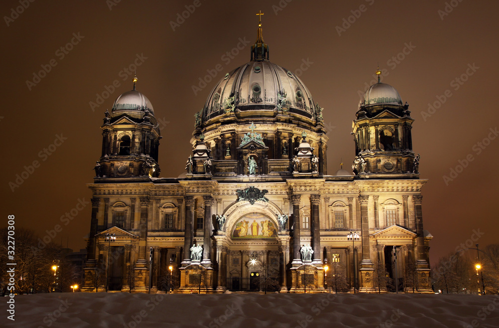 Berlin Cathedral (Berliner Dom) at night. Berlin, Germany