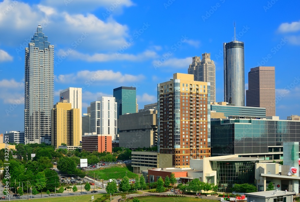 Naklejka premium Downtown Atlanta, Georgia Skyline