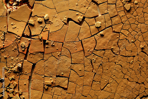 Dried cracked earth photo