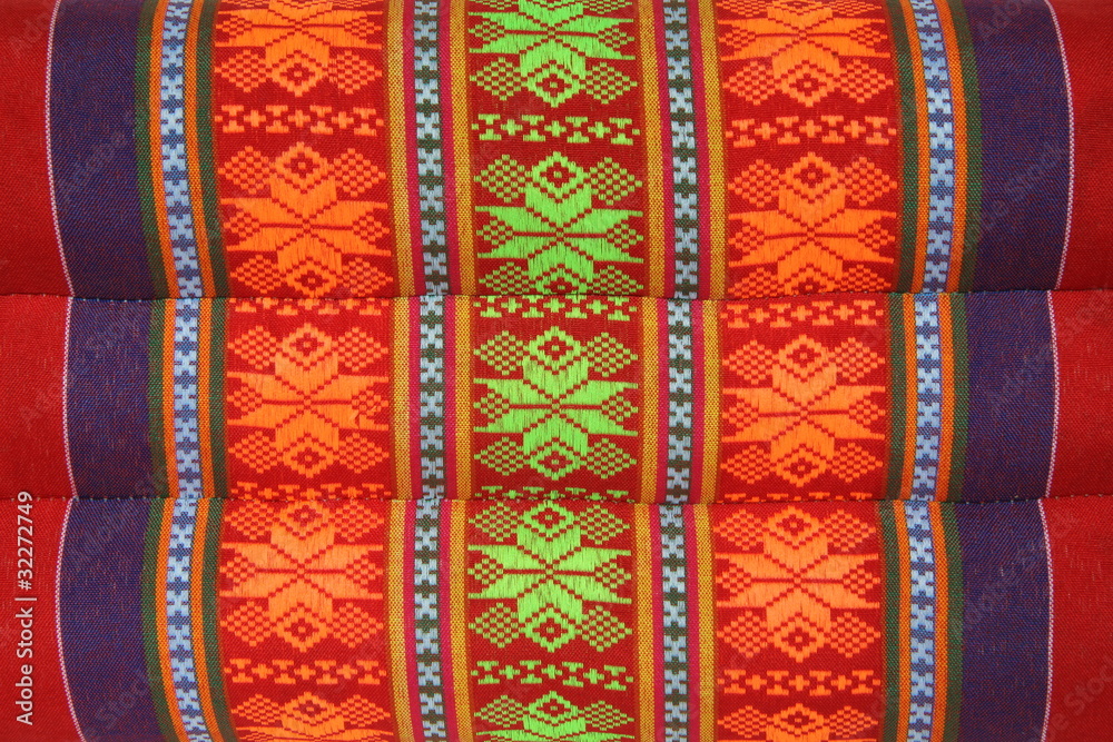 Thai style textile on pillow