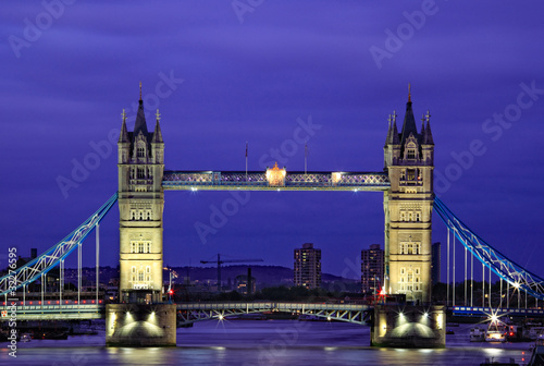 Night view of Tower Bridge in London