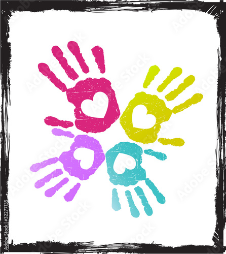 Abstract colorful lover hands vector.