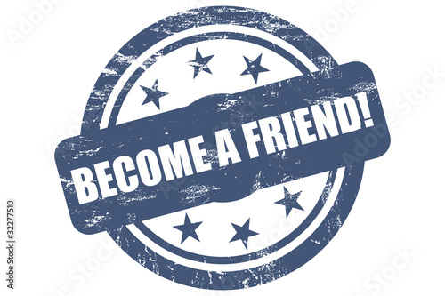 Canvastavla Sternen Stempel blau BECOME A FRIEND