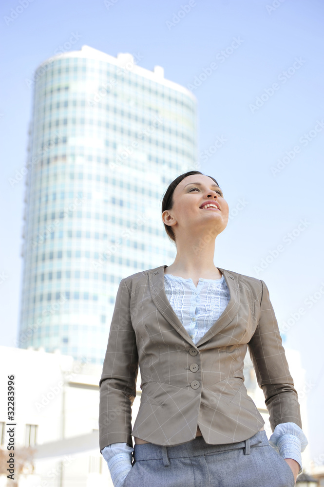 Portrait of a beautiful young businesswoman outside. Portrait of a beautiful young businesswoman outside.