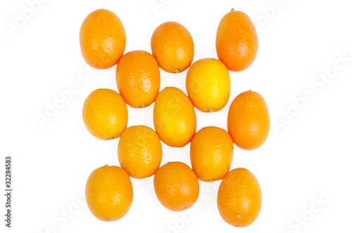 Group kumquat isolated on the white background