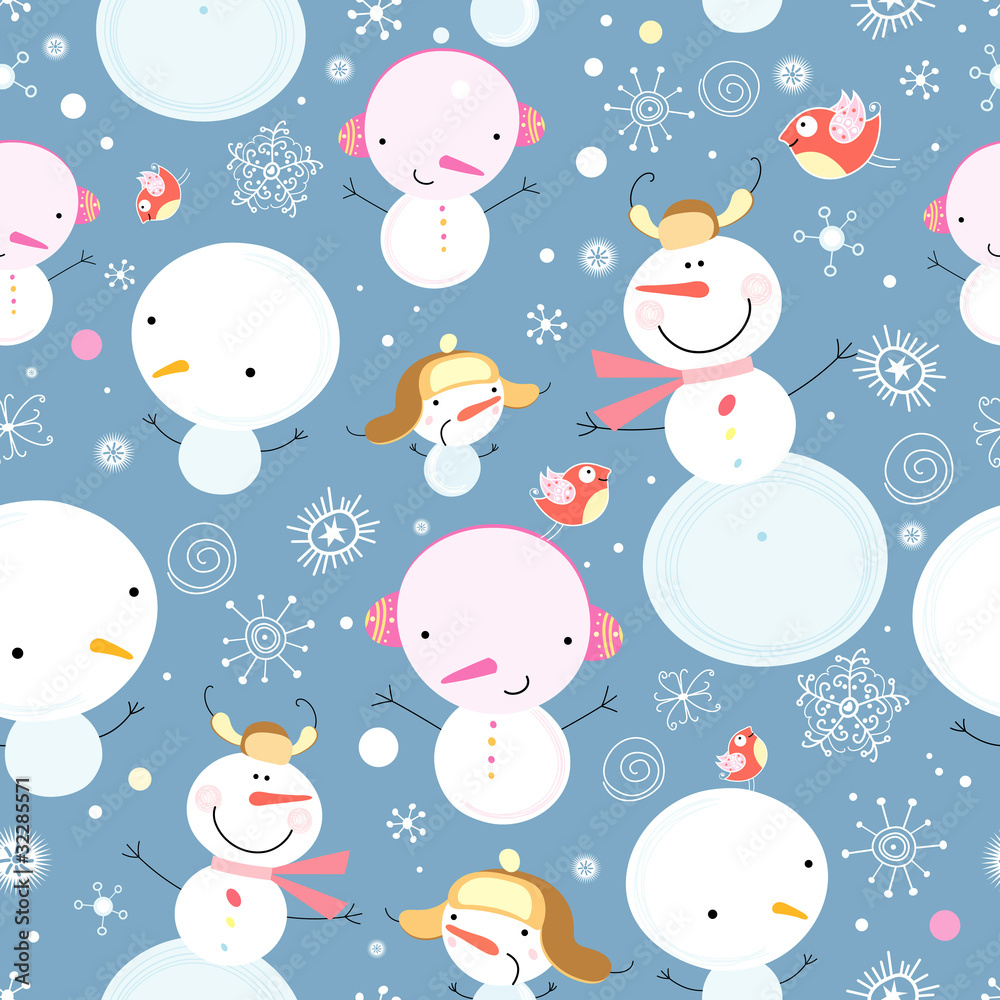Texture funny snowmen Texture funny snowmen