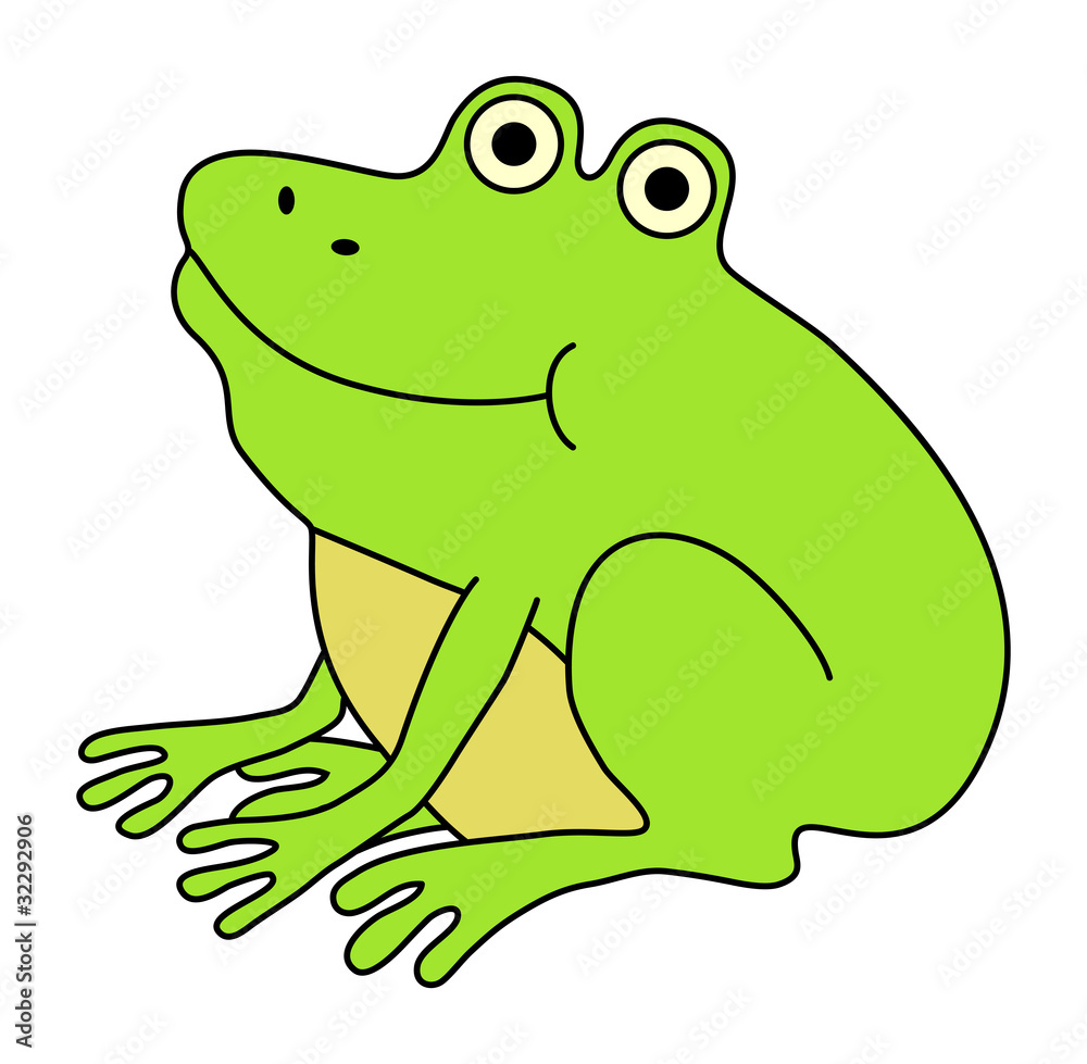 Happy fat frog, funny cartoon illustration. Happy fat frog, funny cartoon illustration.