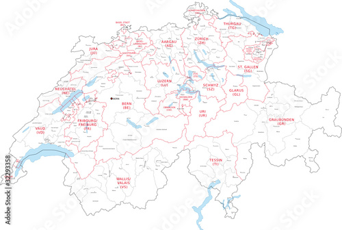 Schweiz  Kantone  Bezirke