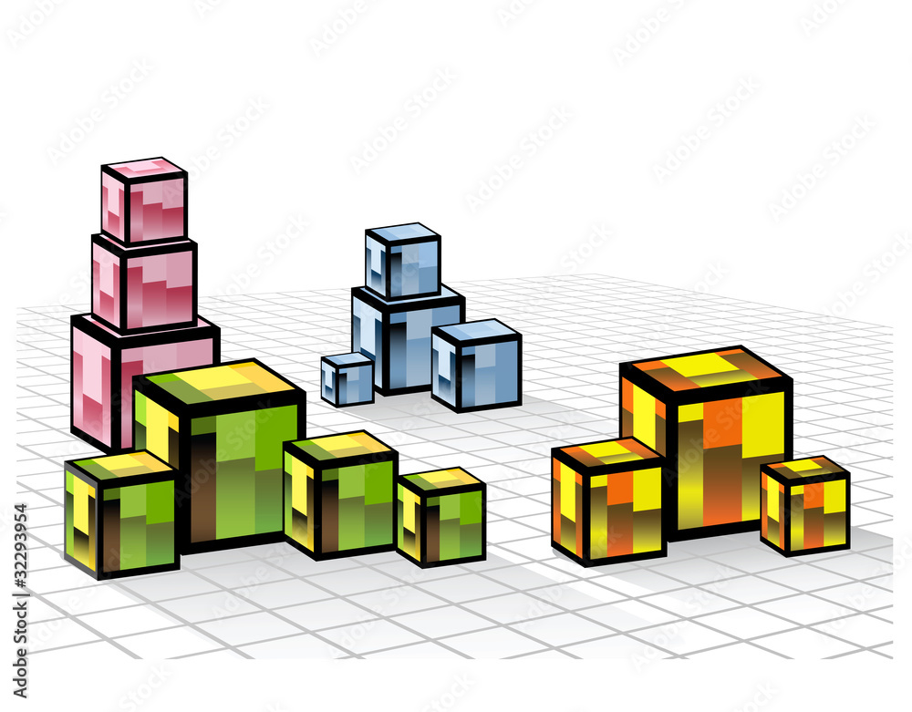 Obraz premium Colored cubes