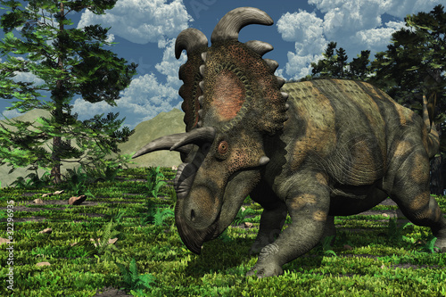 Prehistoric Scene with Albertaceratops photo