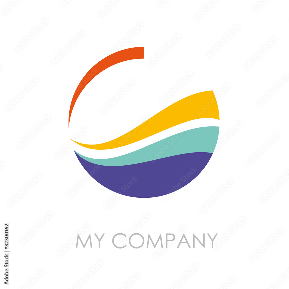 Logo modern sun and sea # Vector