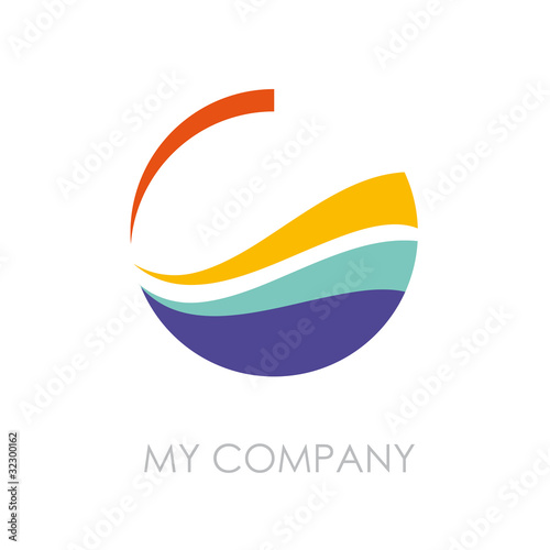 Logo modern sun and sea # Vector