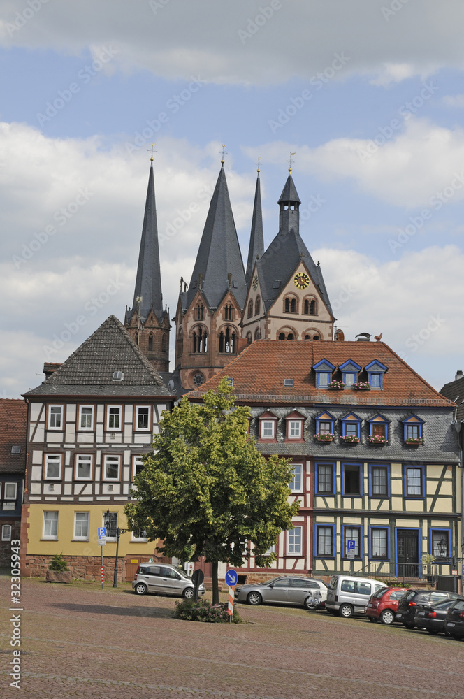 Obermarkt und Marienkirche in Gelnhausen