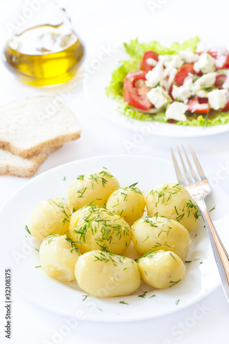 Potatoes and vegetable salad