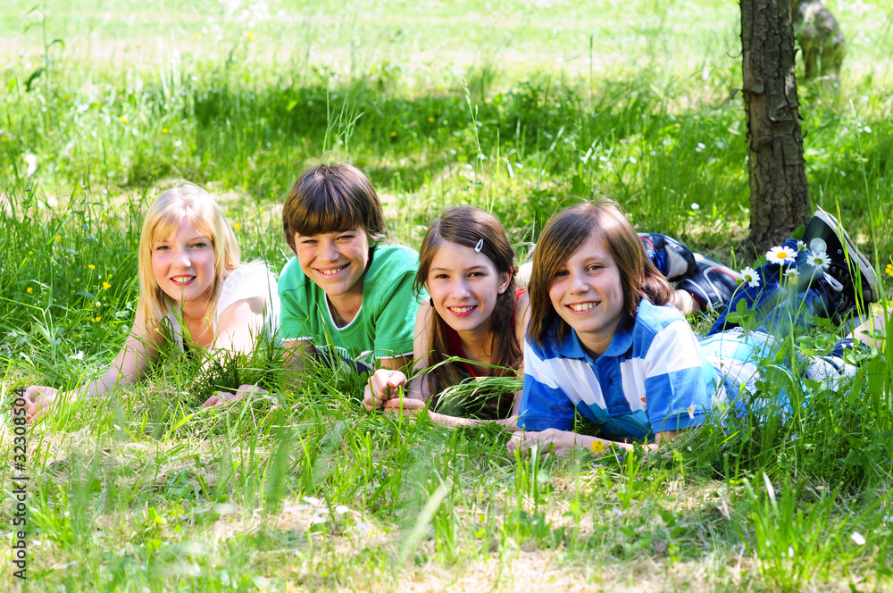Fototapeta premium 4 Teenager im Grünen 20.05.11