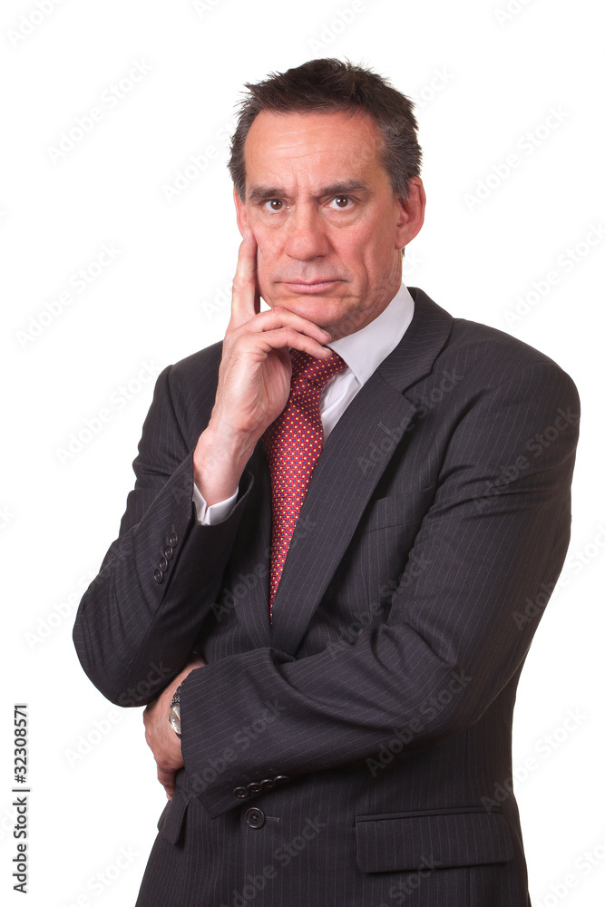 Frowning Angry Middle Age Business Man in Suit Frowning Angry Middle Age Business Man in Suit