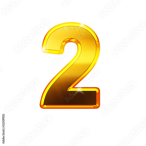 2 - deux- chiffre en OR