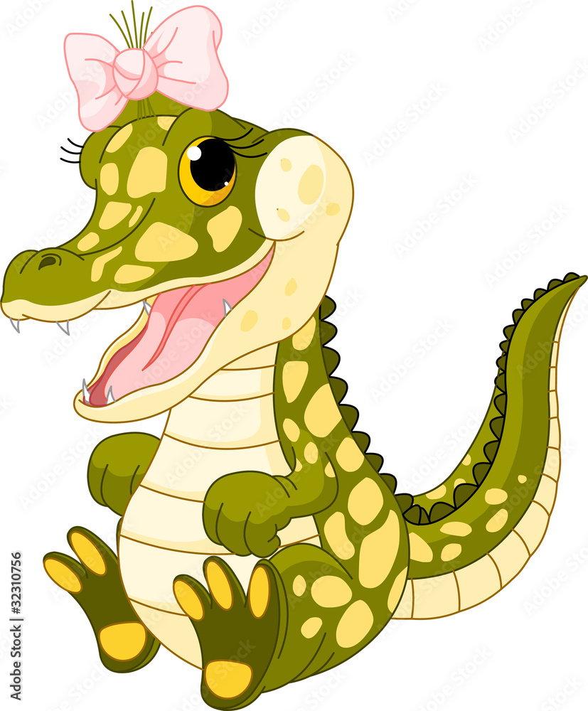 Fototapeta premium Baby girl crocodile