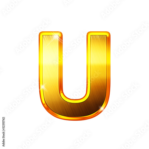 U - Alphabet en lettres dorées photo