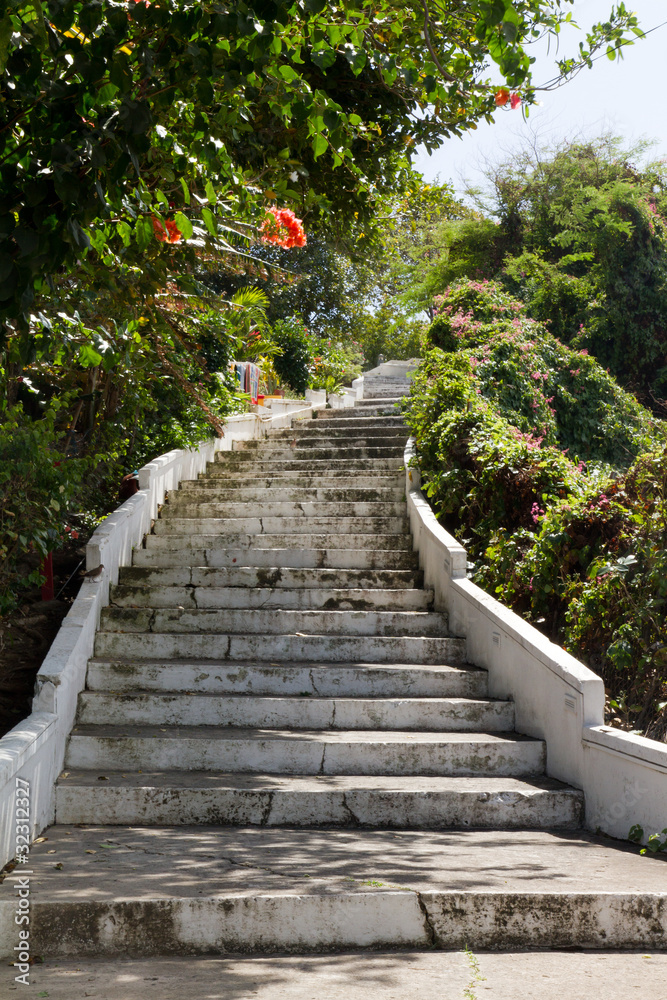 Escalier fleuri, baie des saintes, Guadeloupe