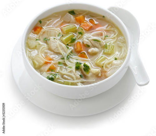chicken noodle soup , cold and flu fighting soup