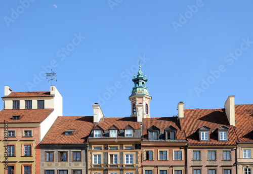 tenement houses on Old Town in Warsaw, Poland