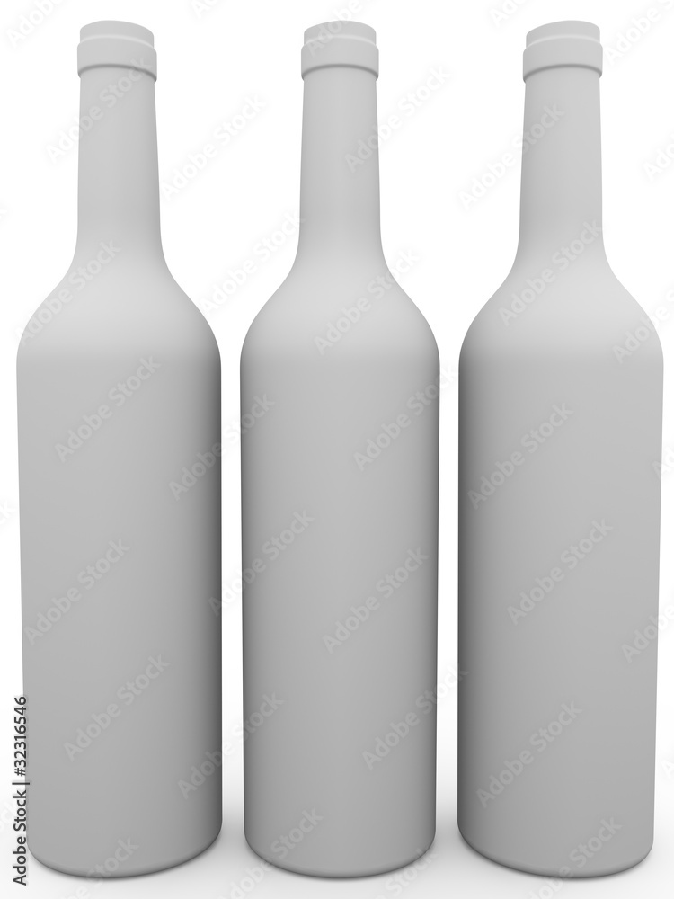 Three white wine bottles