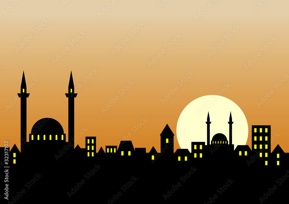city with mosques