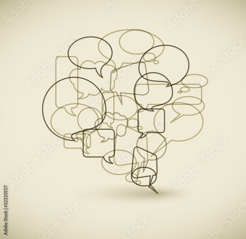 Big speech bubble made from small bubbles