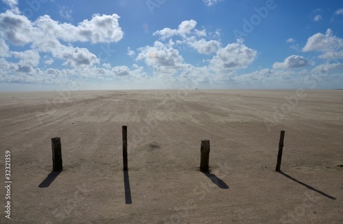 beach of St. Peter Ording at the german Atlantic coast