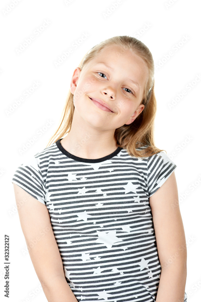 Cute litle girl on white Cute litle girl on white