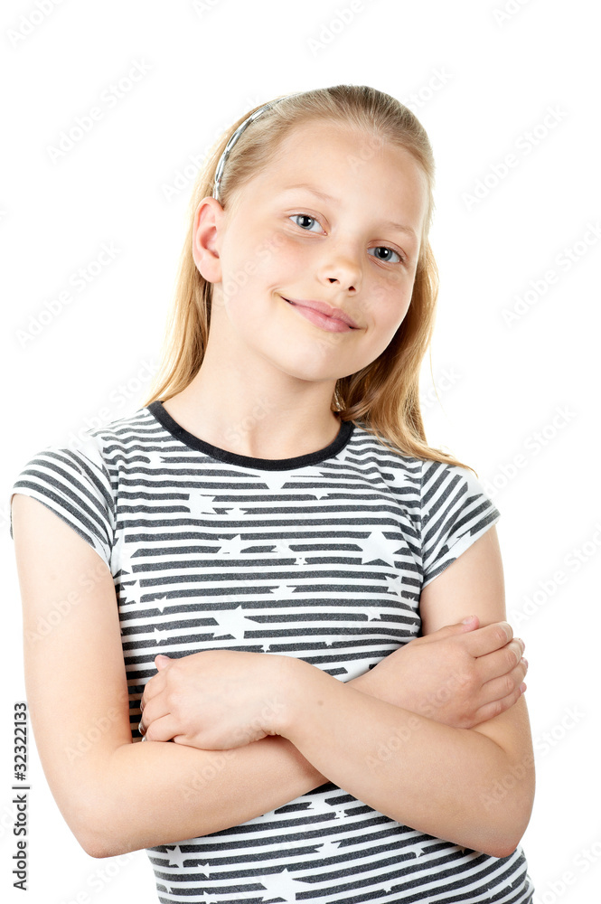 Cute litle girl on white Cute litle girl on white