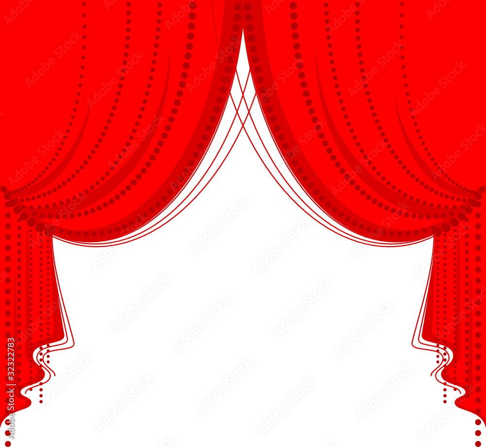Vector red curtain Stock Vector | Adobe Stock