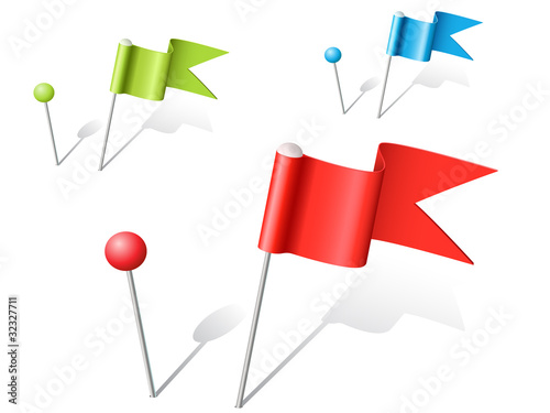 vector multicolored ball and flag pins